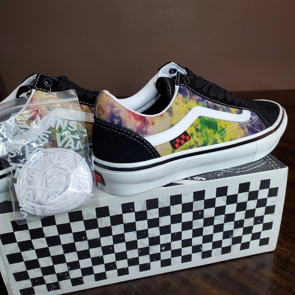 Vans Skate Old Skool Tie-Dye Terry Black/Multi Men Size 7 - Picture 4 of 11